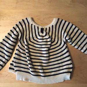 PJ Kincaid boxy cropped striped sweater shirt